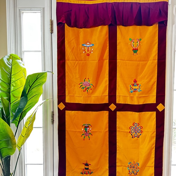 Tibetan door curtain Buddhist hall decoration temple Thangka Zen handicraft - Picture 1 of 12